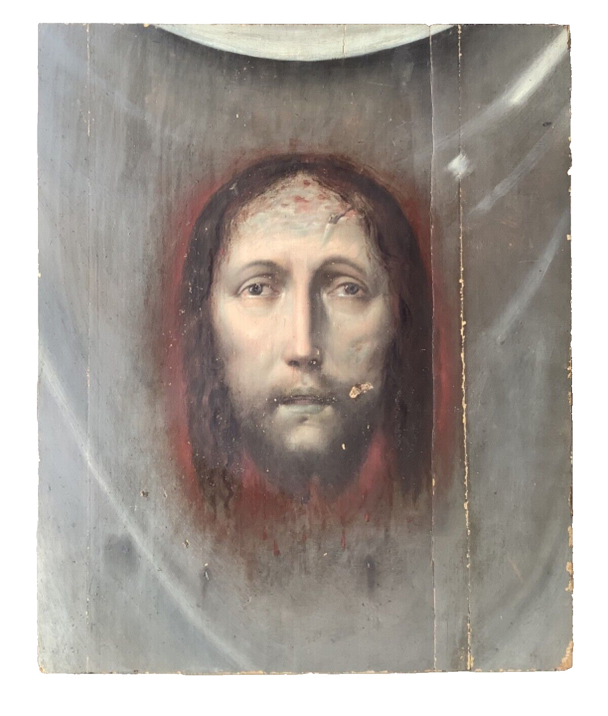 The Holy Face Christ The Veil of Veronica Baroque Religious Antique Oil painting
