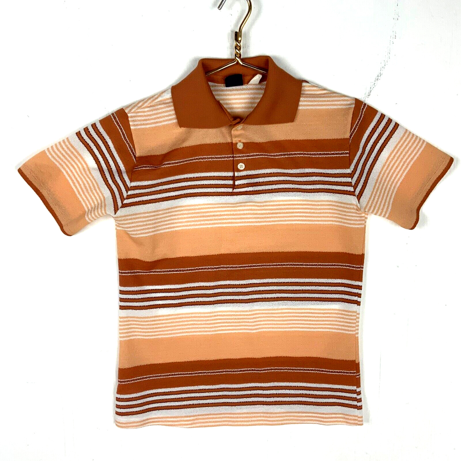 Vintage JC Penney Striped Polo Collar Shirt Small Multicolor 70s