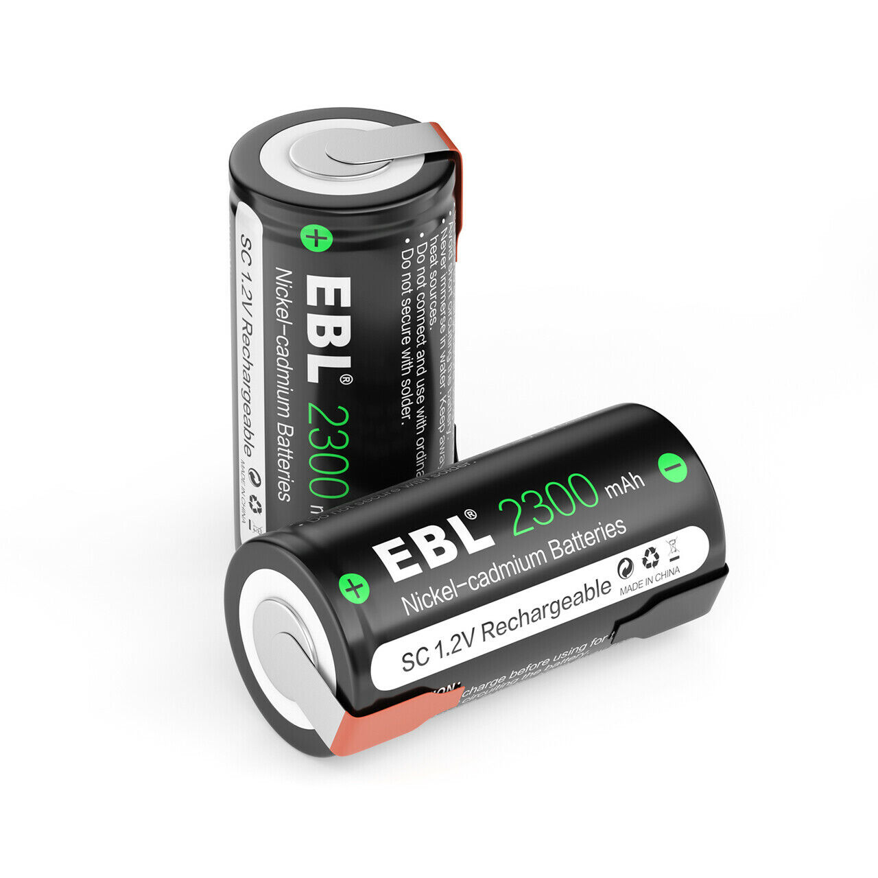 EBL Lot Sub C Cell 1.2V 2300mAh NiCd Rechargeable Battery w/Tap For Power Tool