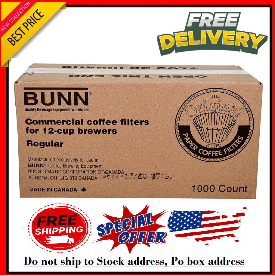 BUNN 12-Cup Commercial Coffee Filters, 1000 Count, 20115.0000,fast shipping,new.