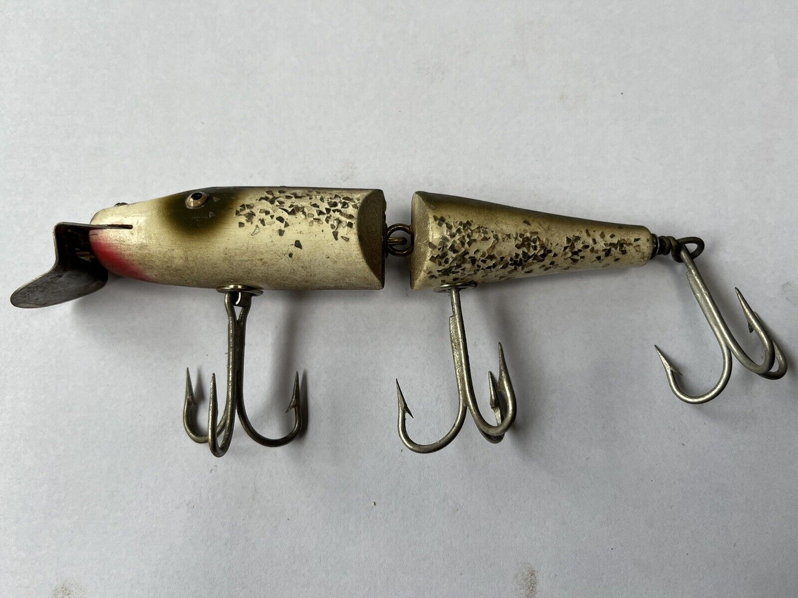 Vintage Stan Gibbs Wood Jointed Fishing Lure. 6.5 Inches