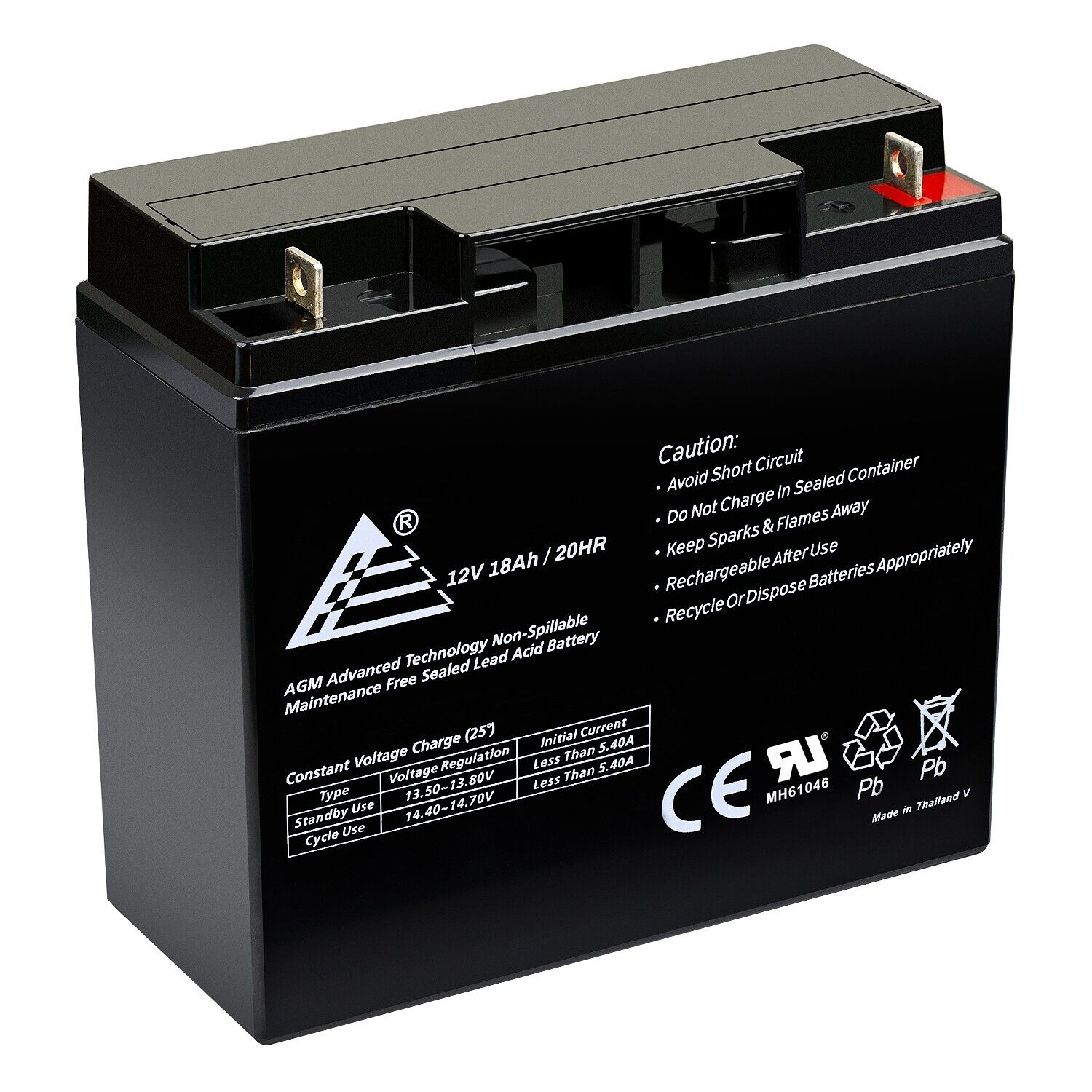 12V 18Ah SLA Sealed Lead Acid Replacement Battery for Universal Battery UB12180