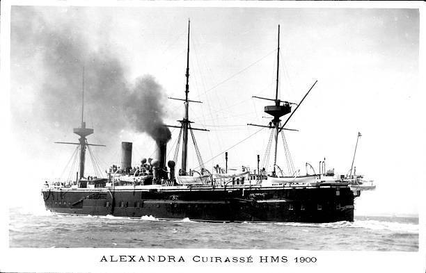 British Royal Navy Battleship Cruiser HMS Alexandra SHIPPING NAVAL OLD PHOTO