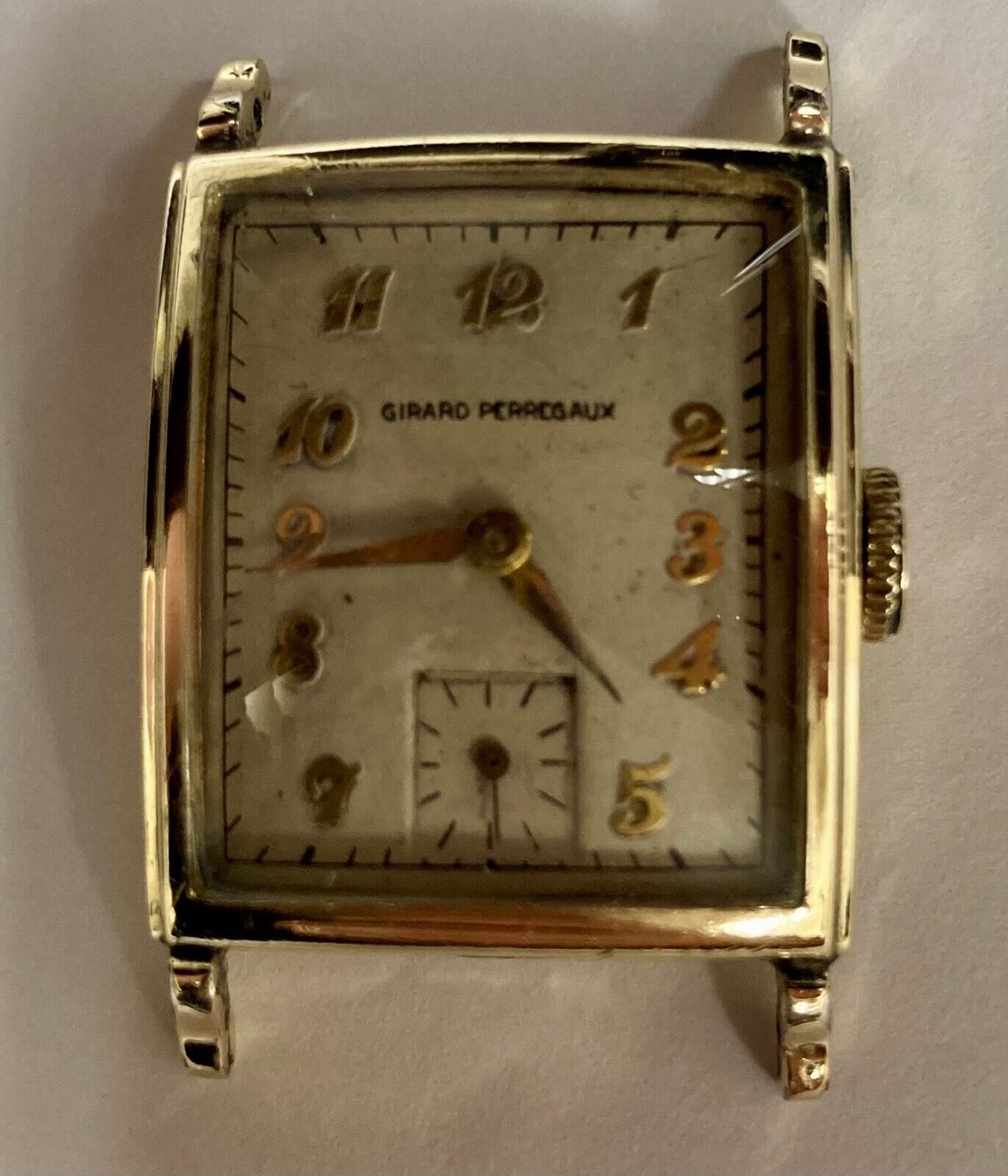Vintage 10k Gold Filled Girard Perregaux Tank Manual Wind Watch