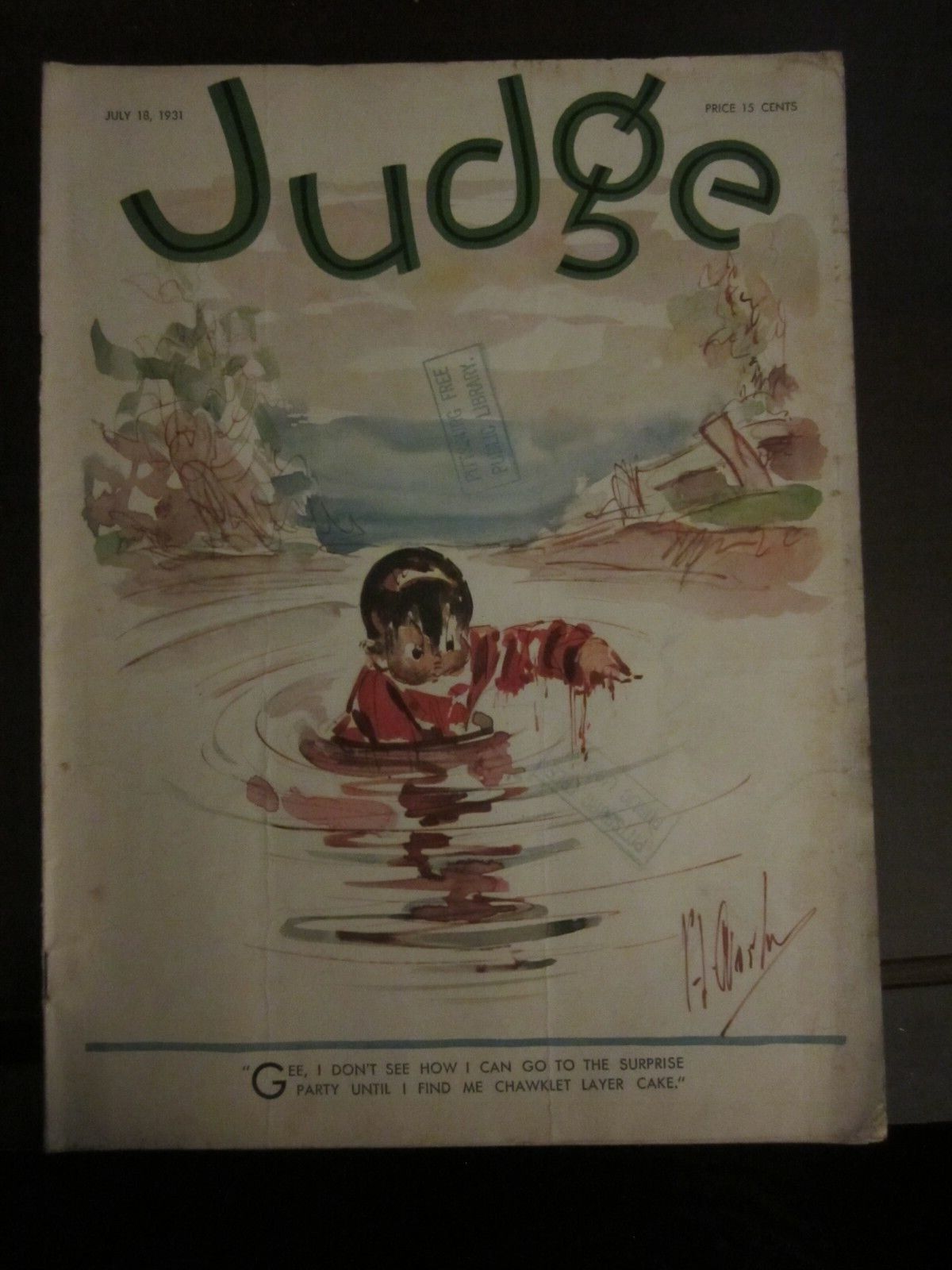 Judge Magazine July 1931 Surprise Party Dr, Seuss Cartoons Satire Art Deco 49