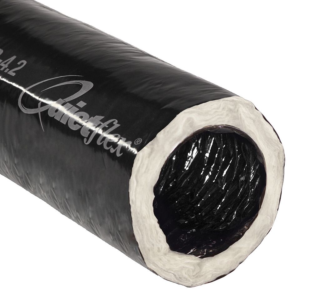 14-in x 25-Ft Insulated Flexible Round Flex Duct Tube R6 Heating/AC Black Vent