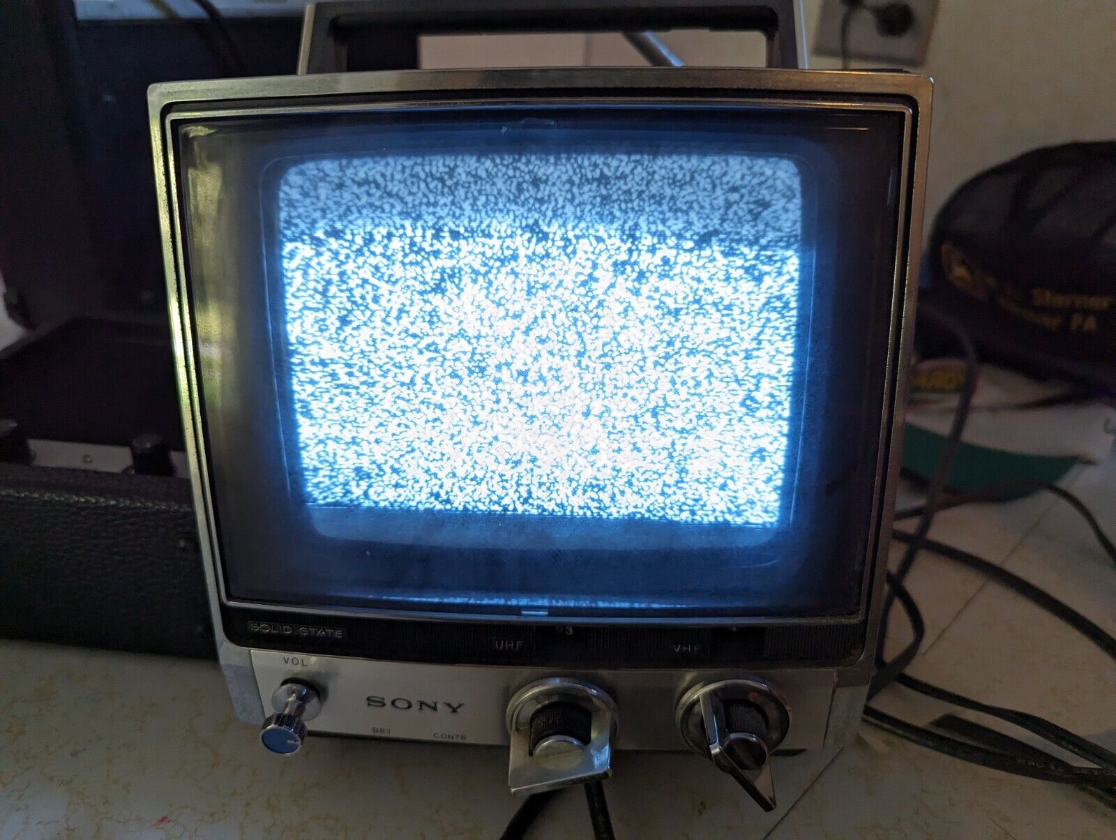 Vintage Sony Tv-760 7 Inch B/w TV Tested 1975