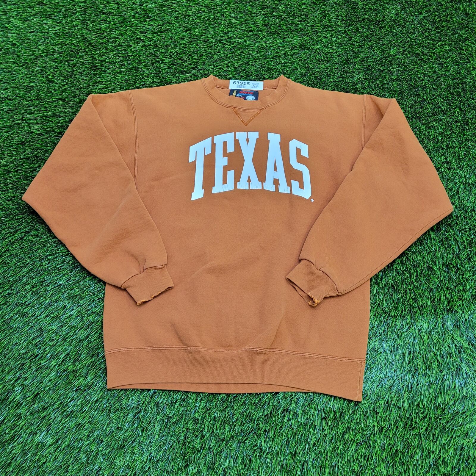 Vintage University-of Texas Longhorns Sweatshirt M-Short 20x26 Arch-Spellout USA