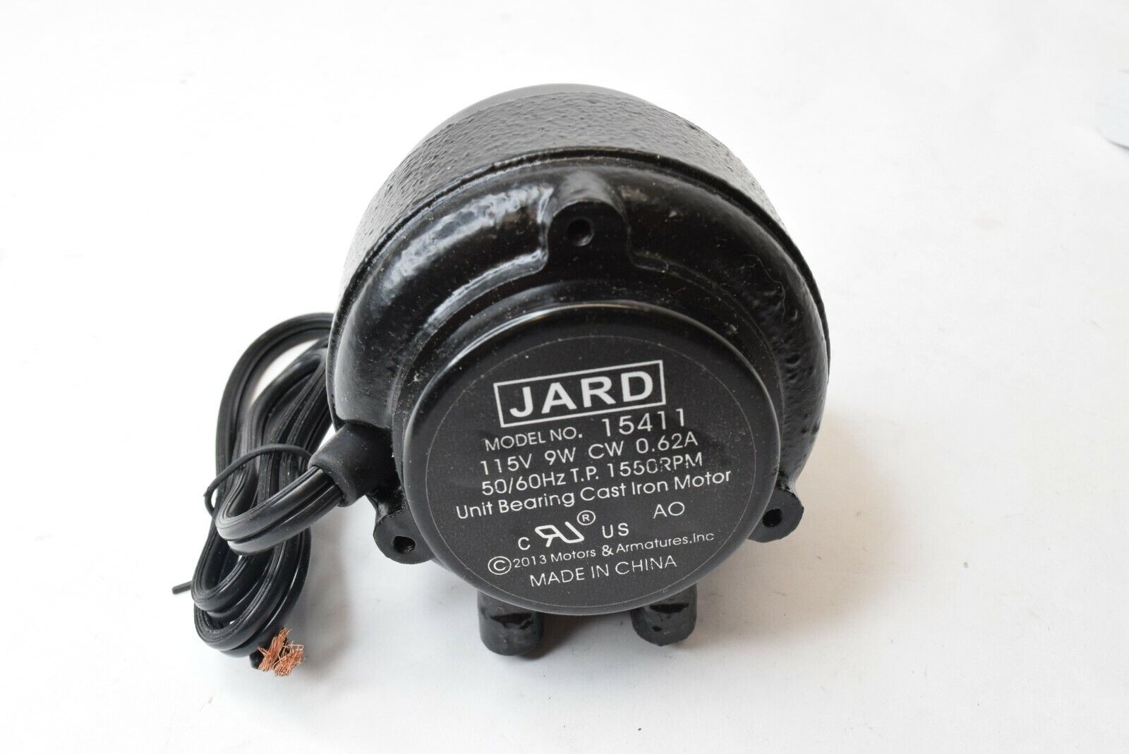 JARD 15411 115V 9W CW 0.62A 50/60Hz Unit Bearing Cast Iron Motor