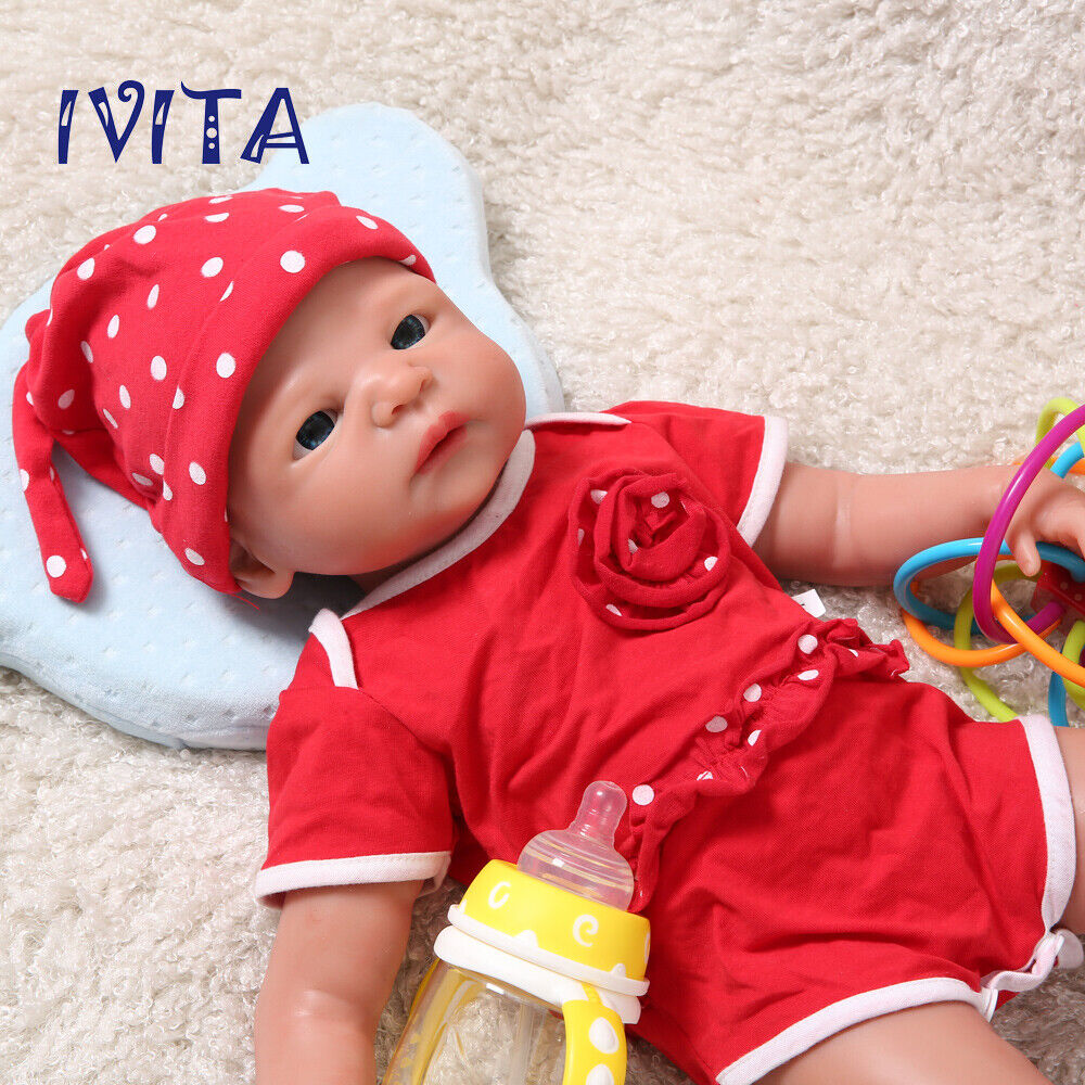 IVITA 21\'\' Floppy Solid Silicone Reborn Doll Lifelike Handmade Baby Girl Gift