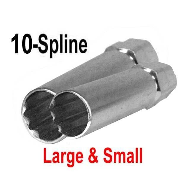 2pc Premium 10-Spline Lug Nut Key Tools Socket (1) Passenger Car, (1) SUV/Truck