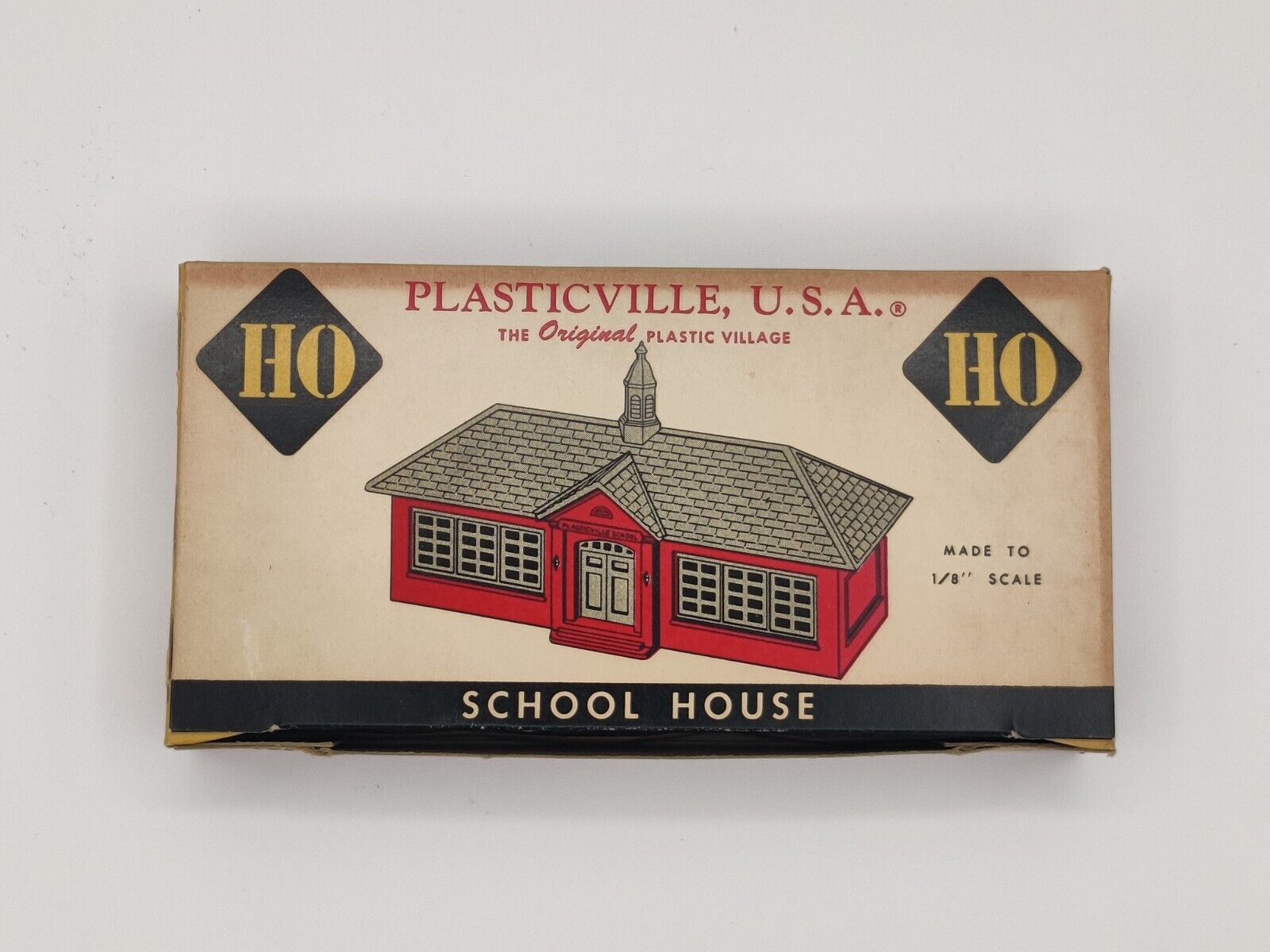 Plasticville USA School House Vintage HO Model Railroad Building in Box HO-98