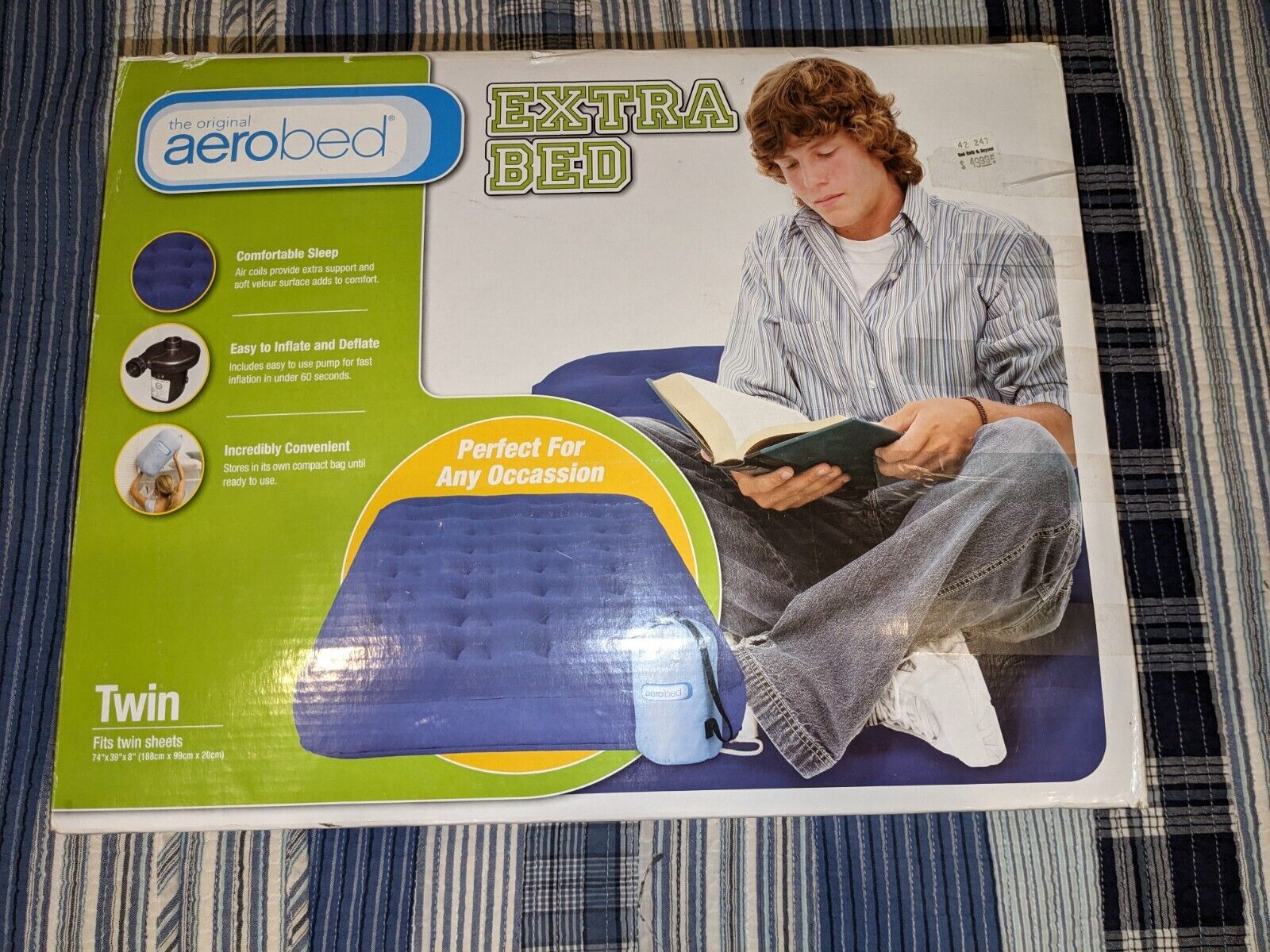The Original Aerobed Twin Size Inflatable Mattress with Pump