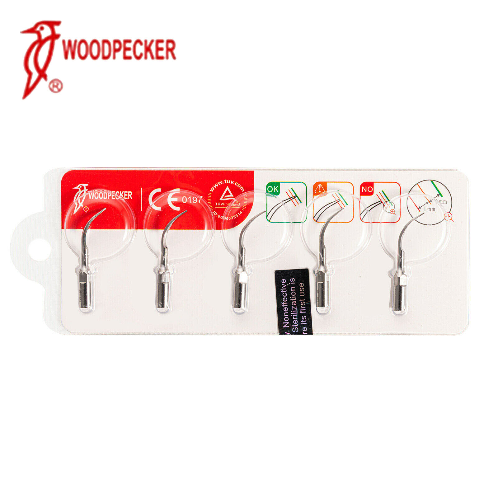 10(2Sets) Woodpecker Dental Ultrasonic Scaler P1 Tips Set for EMS UDS Handpiece