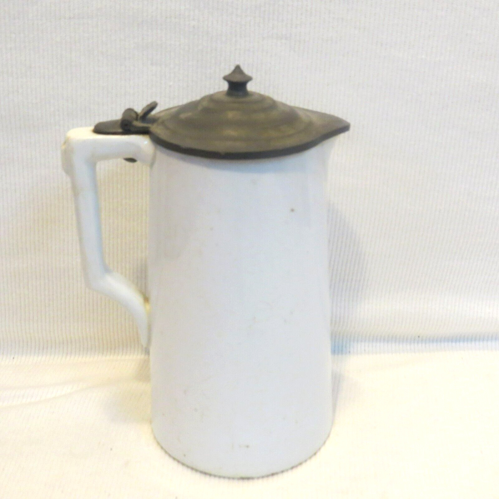 RARE Antique Knowles Taylor, Knowles Ironstone WHITE Molasses Can / Metal Syrup