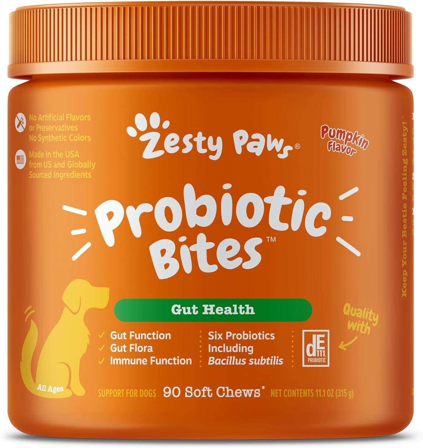 Zesty Paws 90 Probiotics for Dogs - Digestive Enzymes for Gut Flora Pumpkin 2025