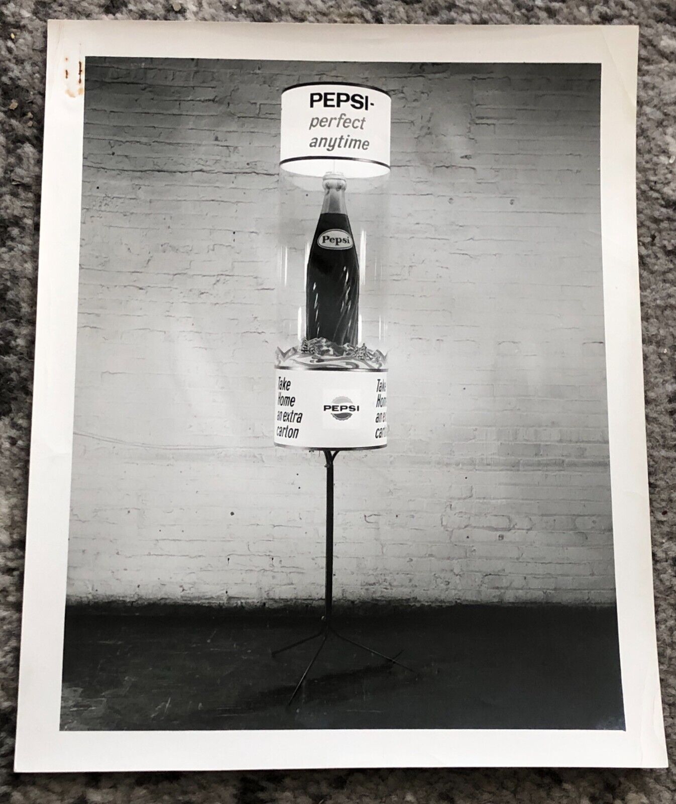 Pepsi Cola Soda Photograph Advertising Lamp Proof Promo 1950\'s Vintage Old