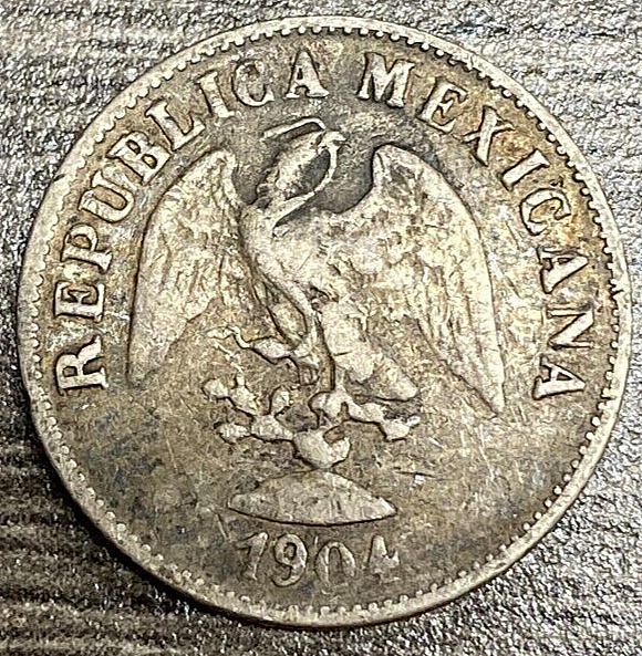1904 Mo M Republic of Mexico 10 Centavos Silver