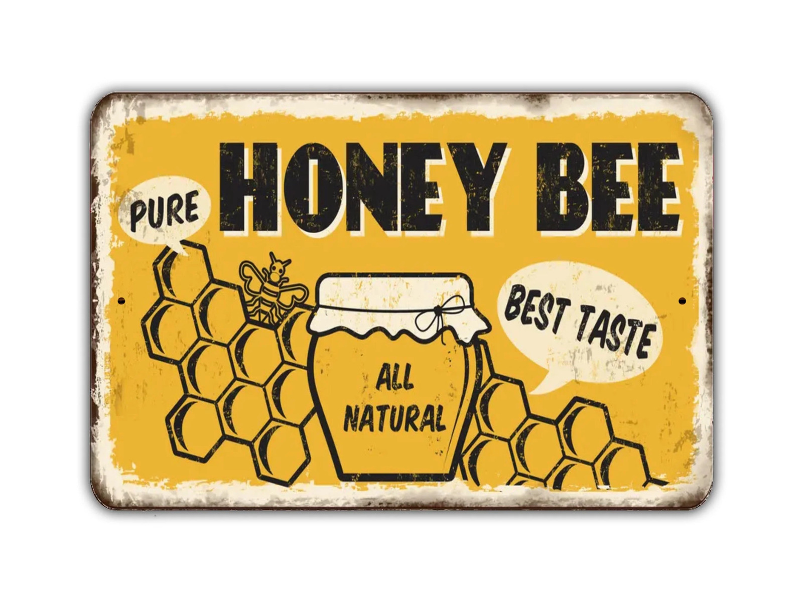 Honey Bee Sign All Natural Vintage Style