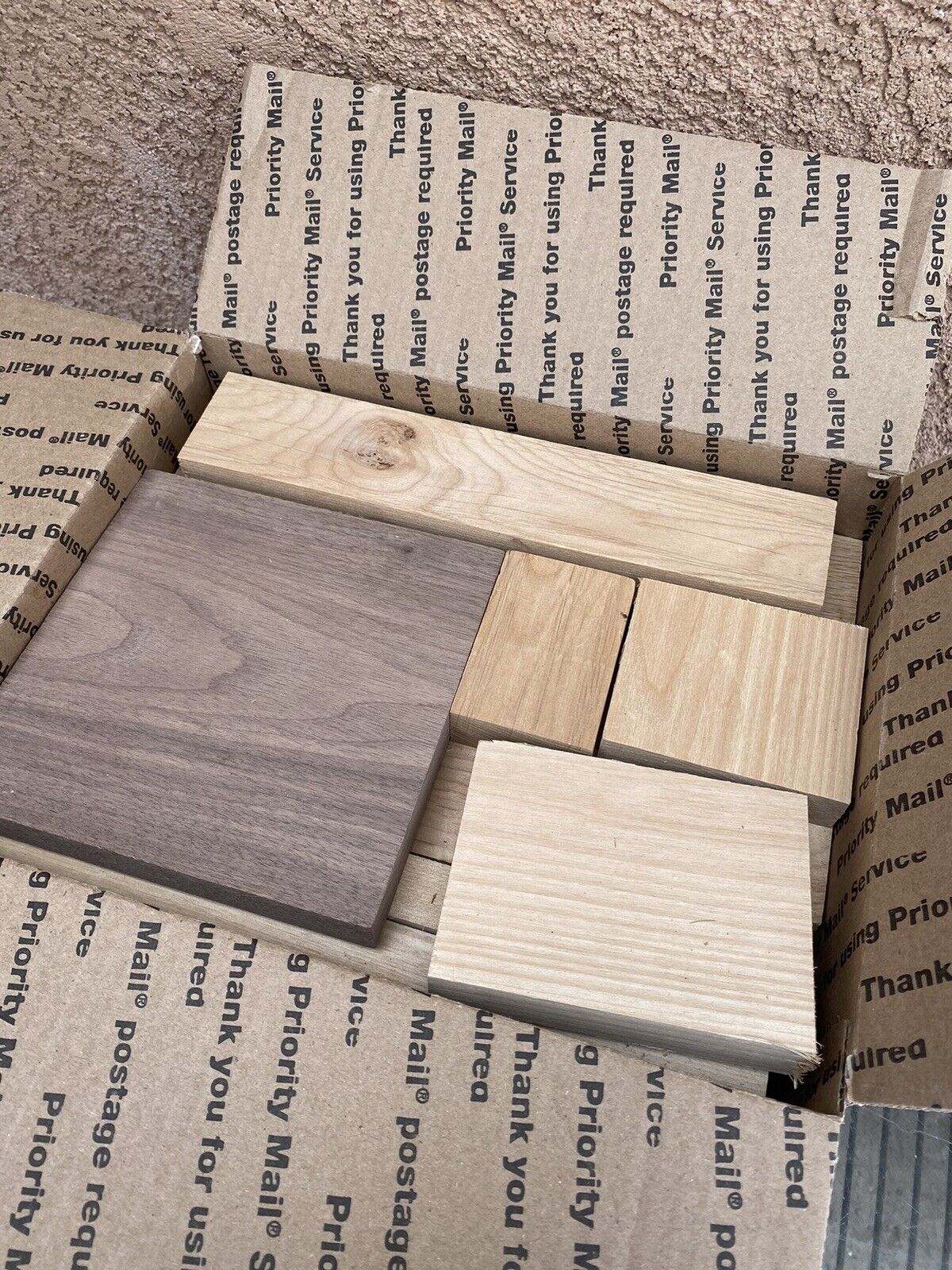 Variety Hard Wood Scraps Cutting Boards Crafts Creative No Knots Med USPS Boxful