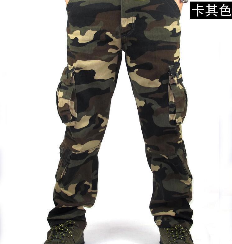 New Men's Cotton Cargo Pants Military Combat Camouflage Army Trousers Outdoor