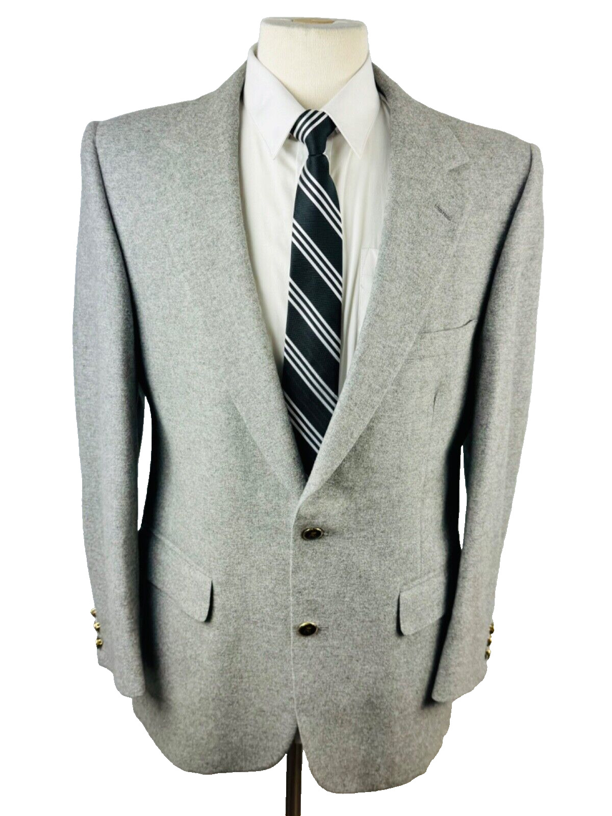 Vintage Mens 40S Gray Super Soft Pure Cashmere Blazer Sport Coat Suit Jacket