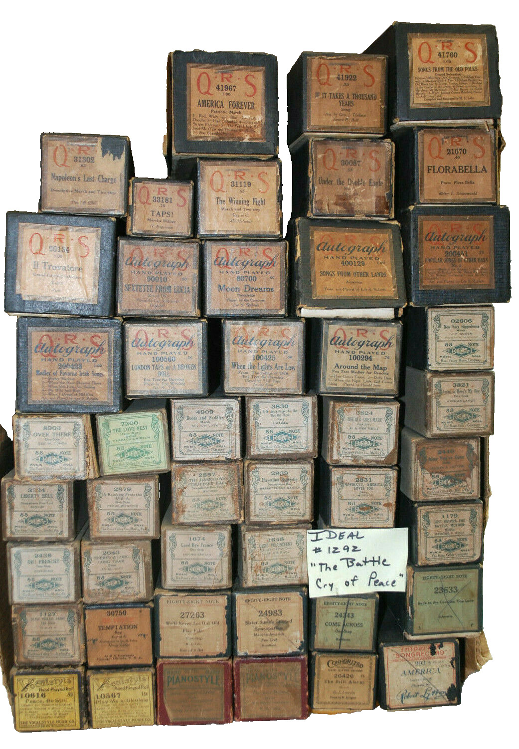 Original Old Player Piano Rolls Assorted Songs & Brands Vintage Lot of 48  L2793