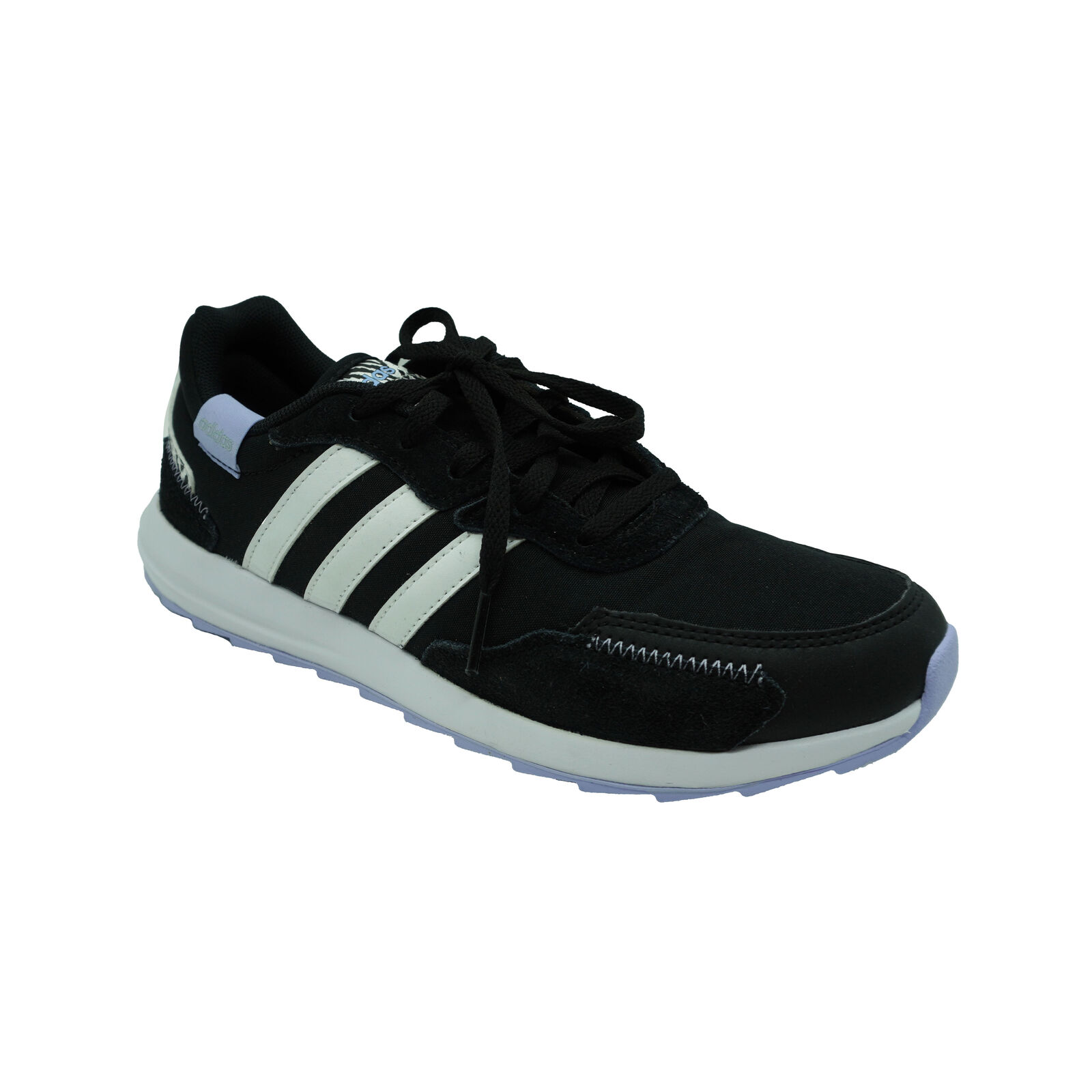 Adidas Women\'s Retrorun Running Athletic Shoes Black White Violet Size 7