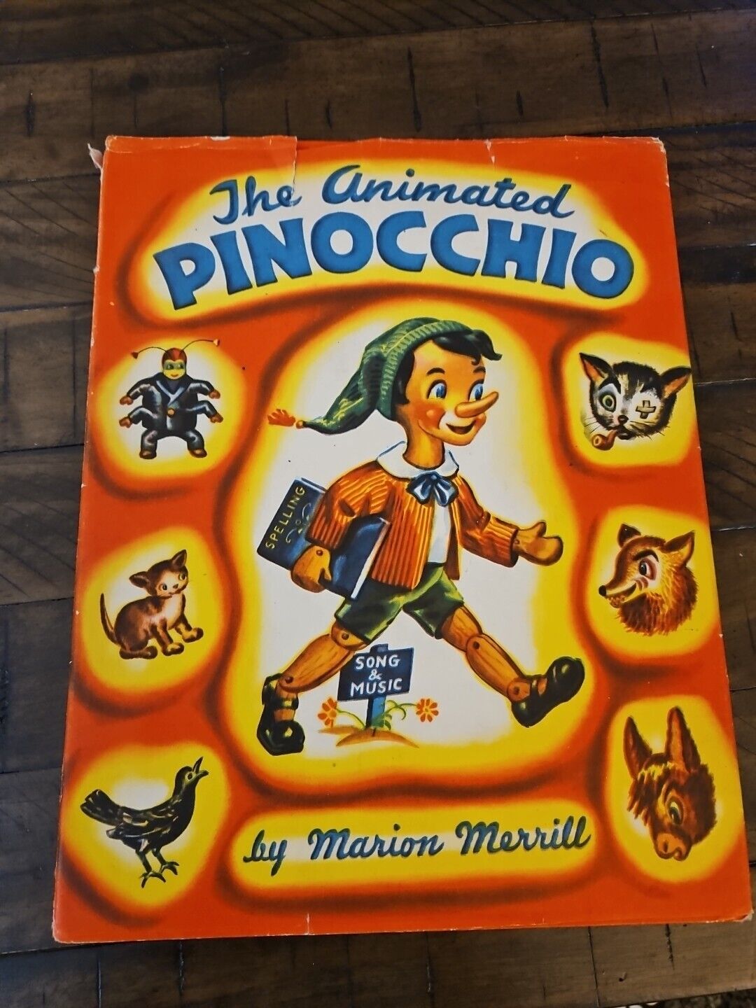 1945 Children\'s Book Animated Pinocchio Marion Merrill Citadel Press HC W/ DJ