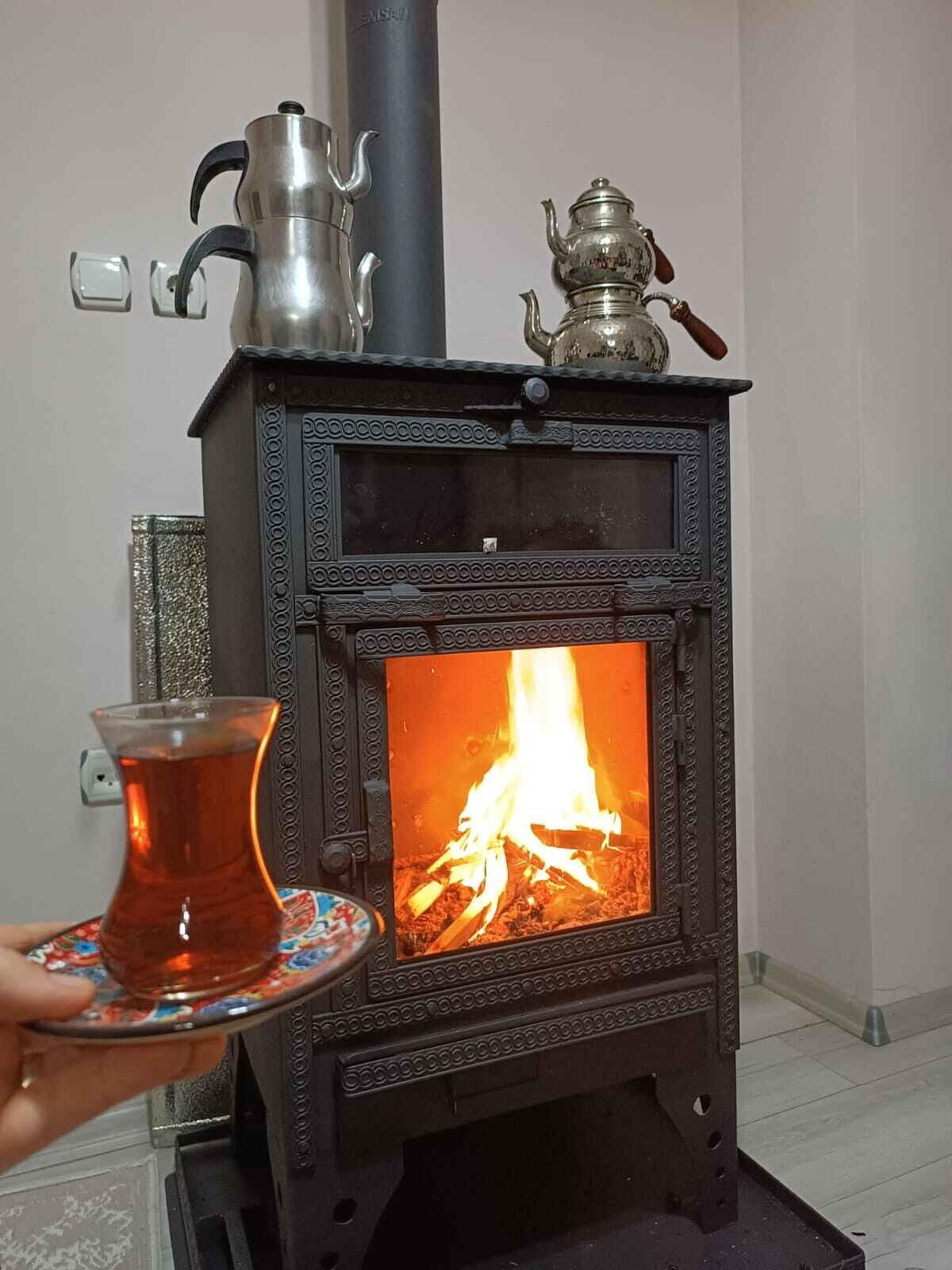Wood Stove with Fireplace Coal Stove Heating Stove with Oven Large Wood Burning