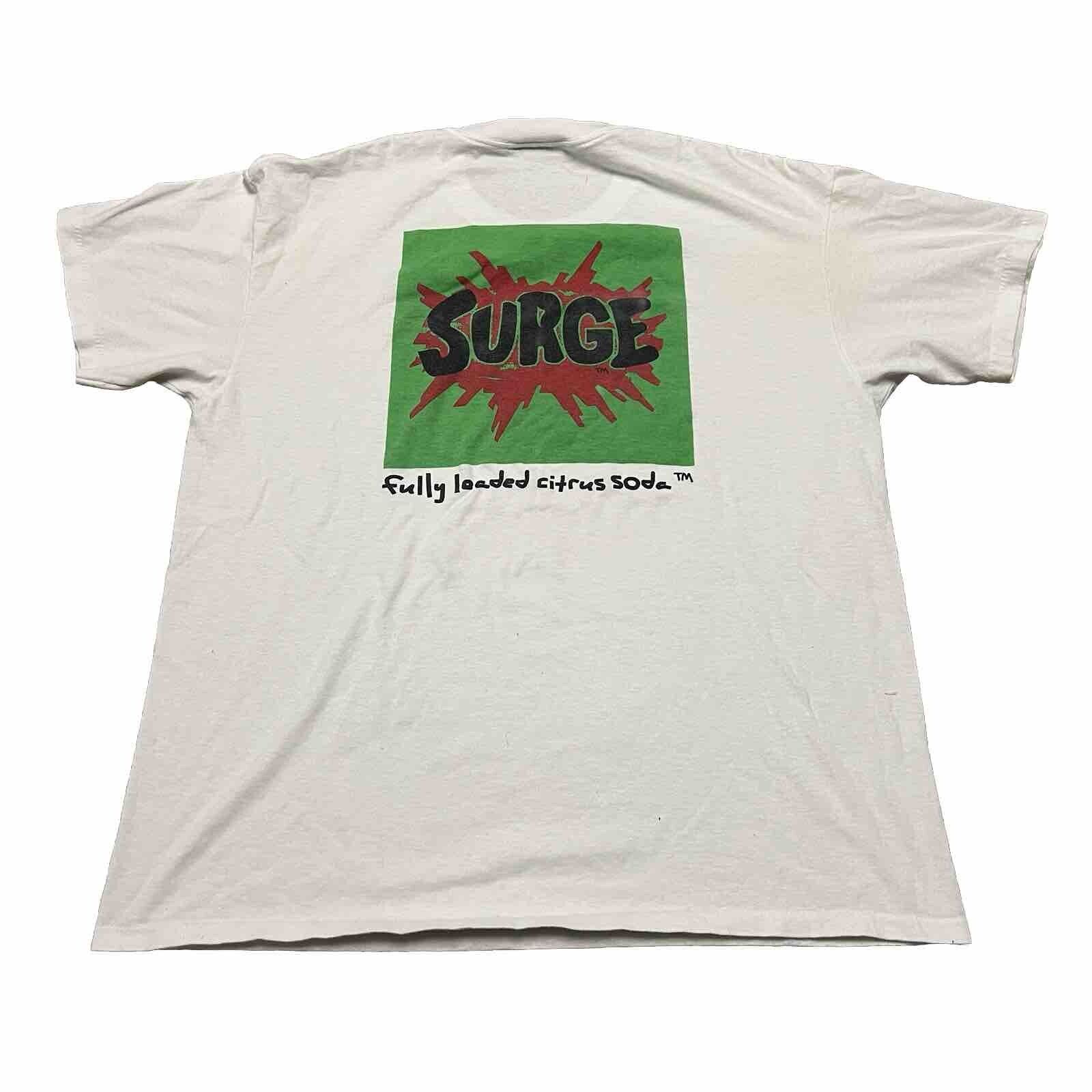 Vintage Surge Drink T Shirt Mens XL Soda Promo 80s 90s