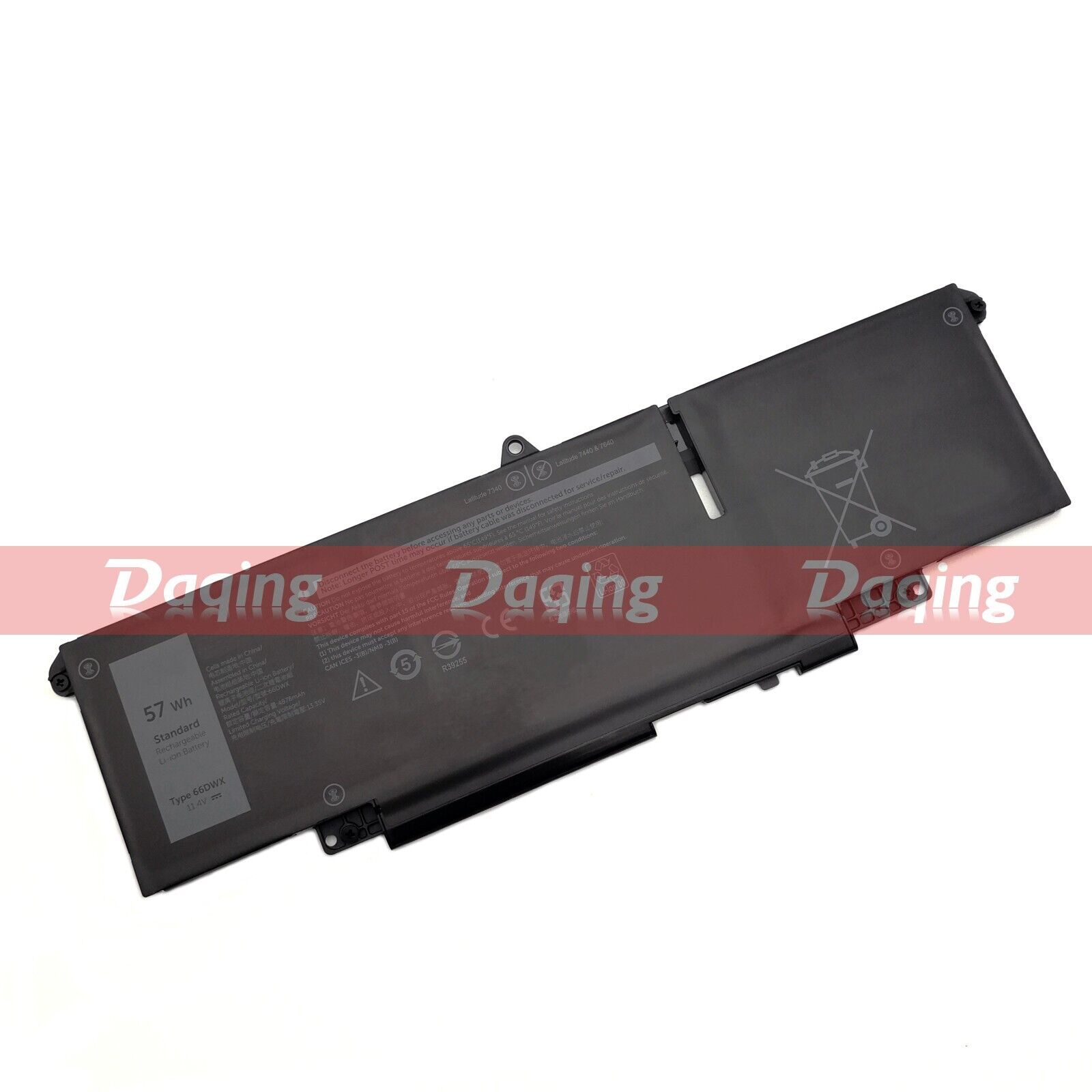 New 66DWX 57Wh Battery for Dell Latitude 7340 7440 7640 3ICP6/65/78 0HYH8 0CTJJ6