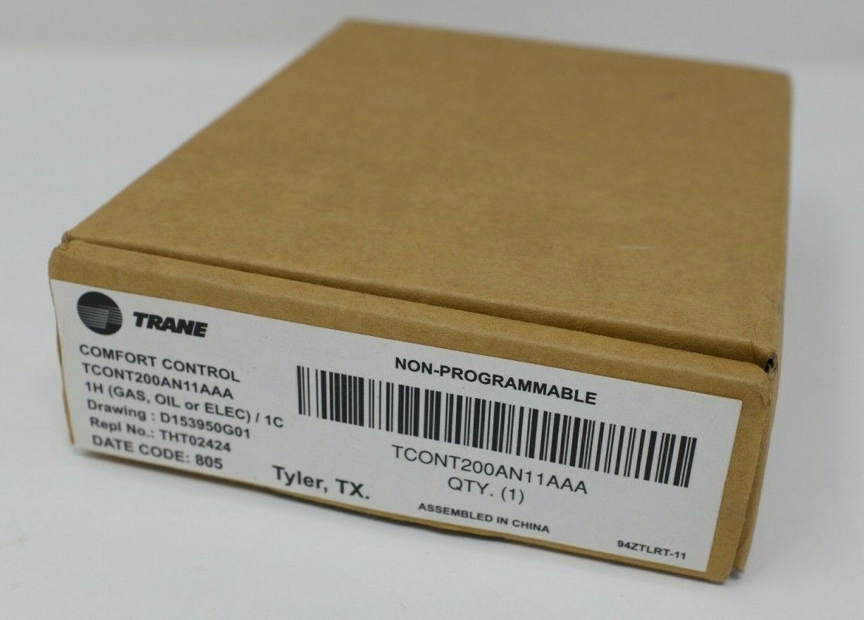 Trane TCONT200AN11AAA XB200 1 Heat 1 Cool Non Programmable Thermostat - NOS 