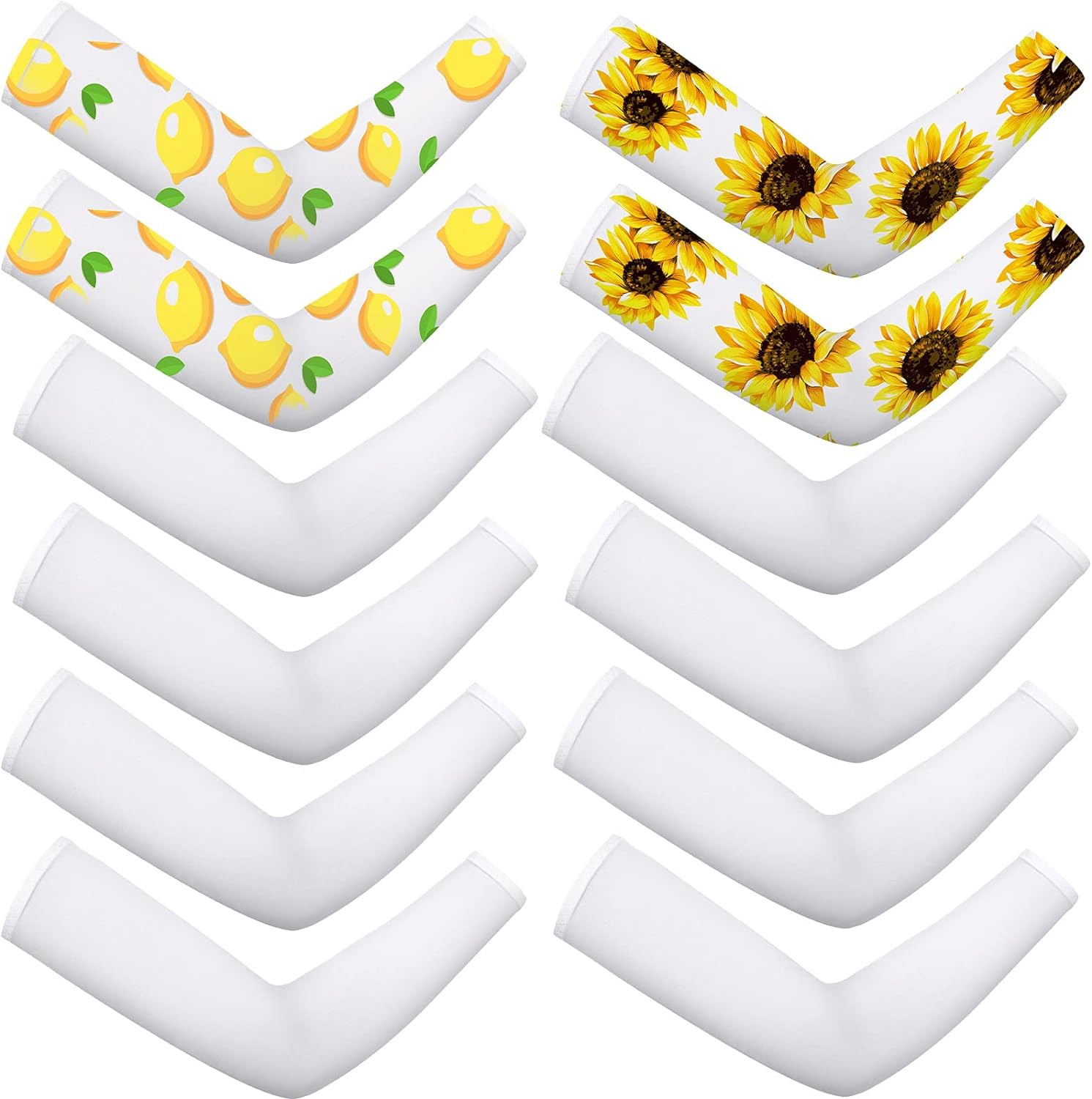 6 Pairs Sublimation Blank Cooling Arm Sleeves, Sublimation UV Protection Sleeves