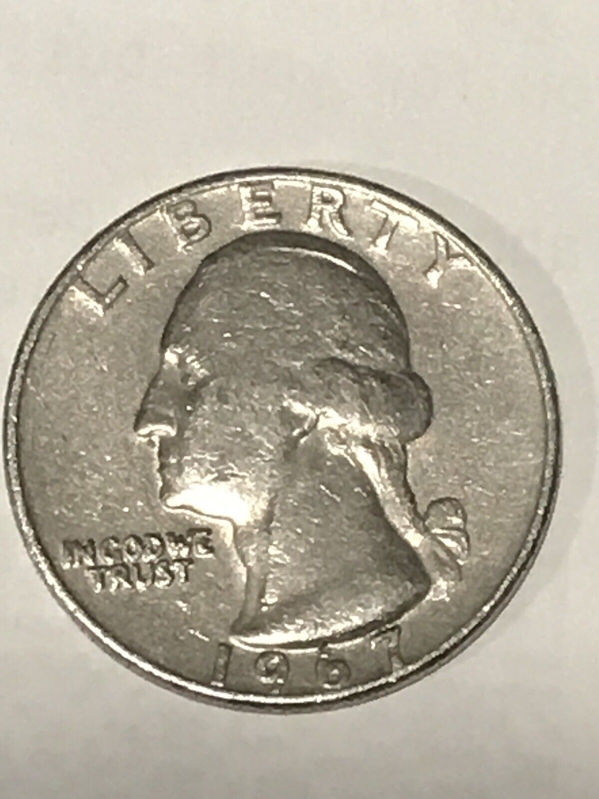 Extremely Rare 1967 Quarter No Mint Mark, Date on Rim, \