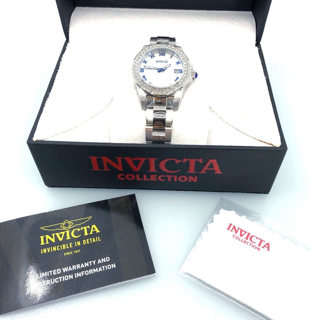 Invicta Collection Fashion Wristwatch Silver Bracelet Band Blue New