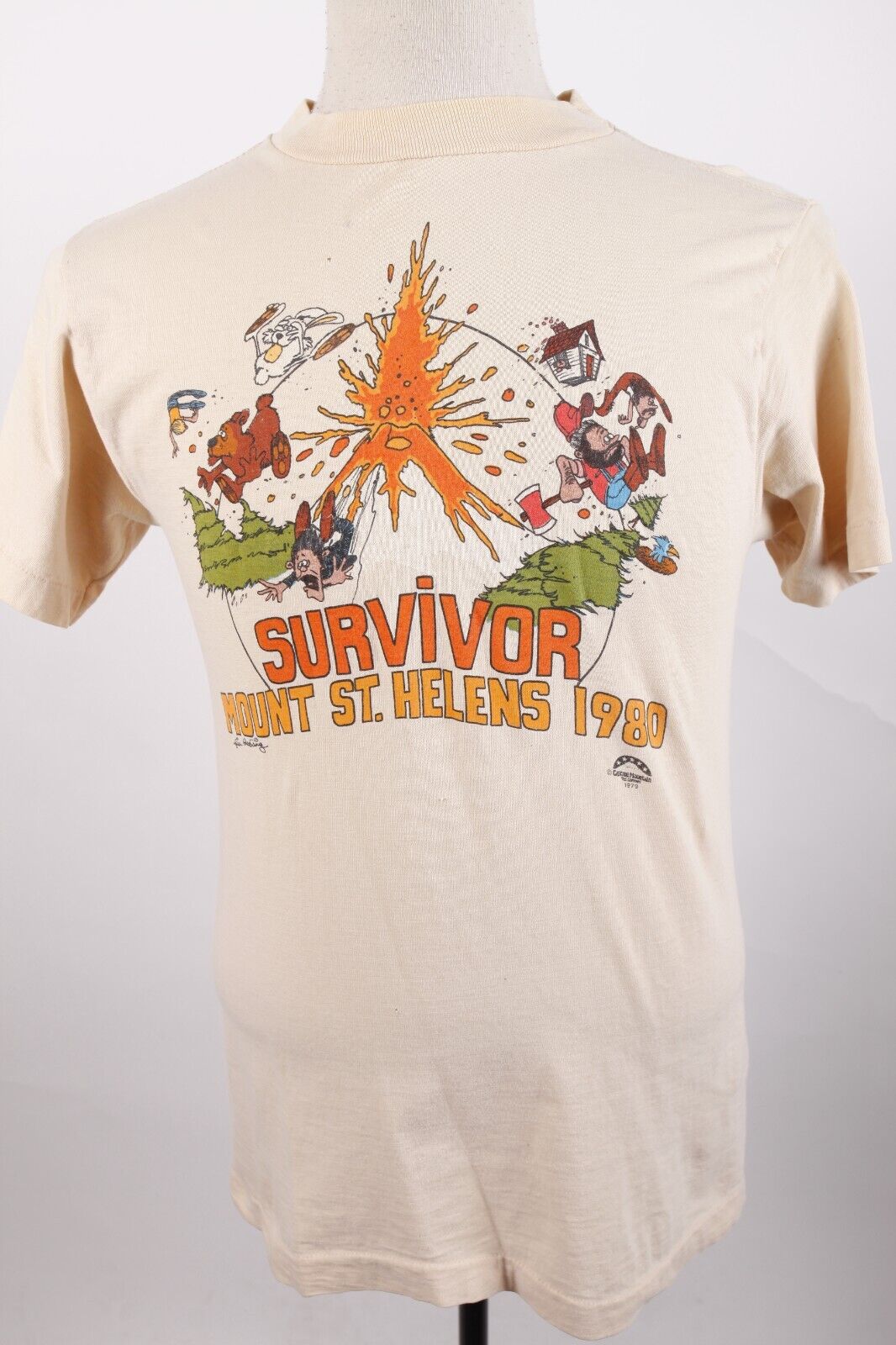 Vintage 80s Mount St. Helens Survivor Rare T-Shirt Men\'s Size Medium Made In USA