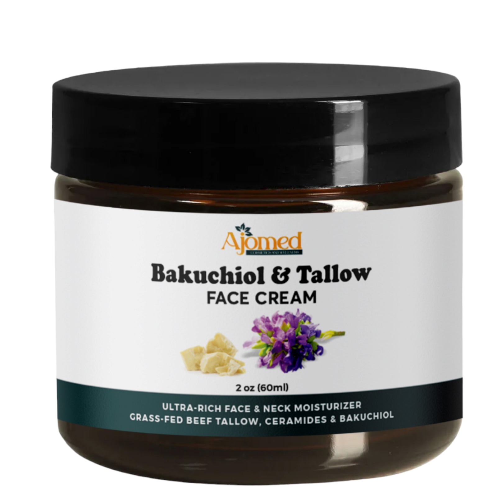 Beef tallow face cream with 2% Bakuchiol oil face moisturizer- Handmade natural