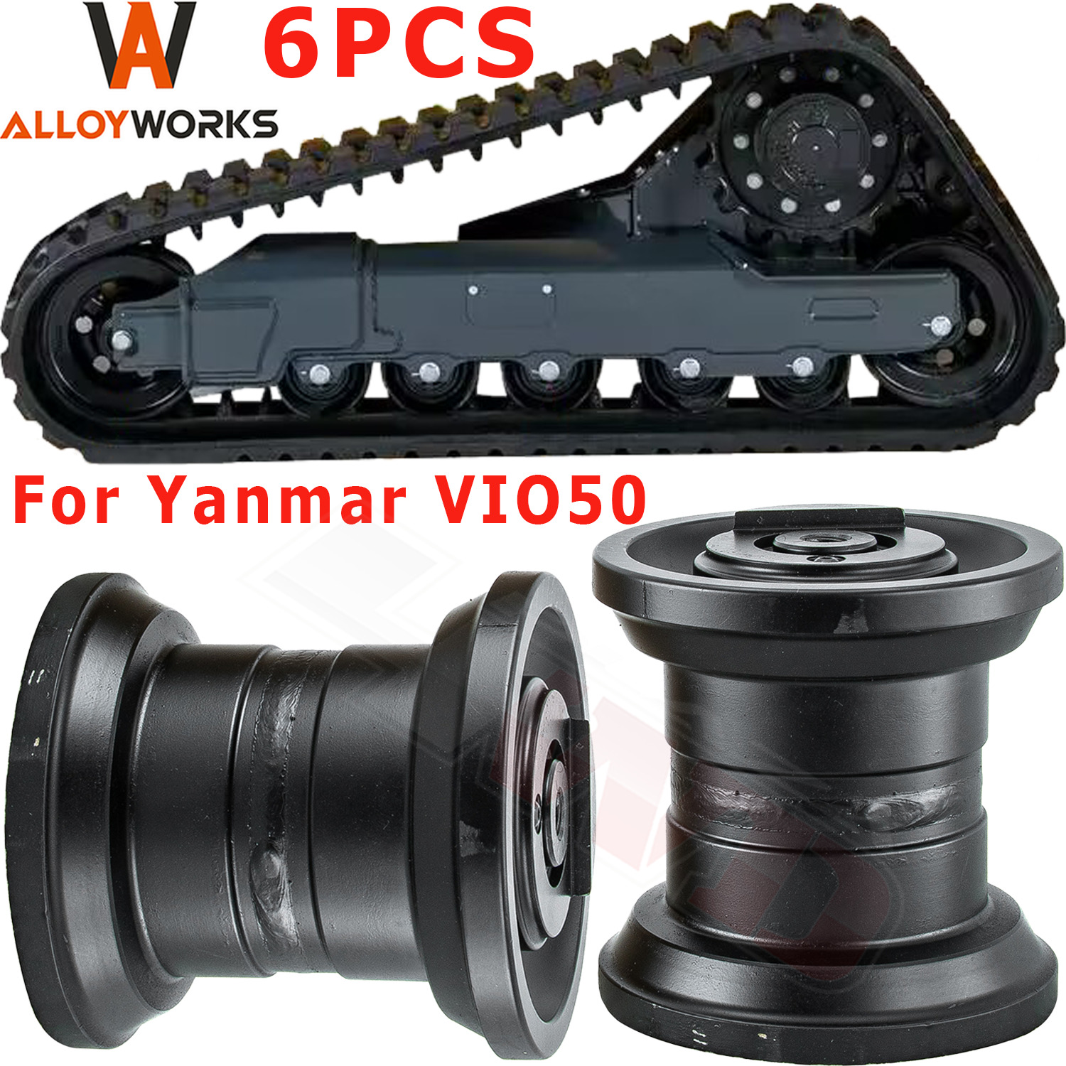 6PCS Track Roller Bottom Roller Fits Yanmar VIO50 Excavator Undercarriage