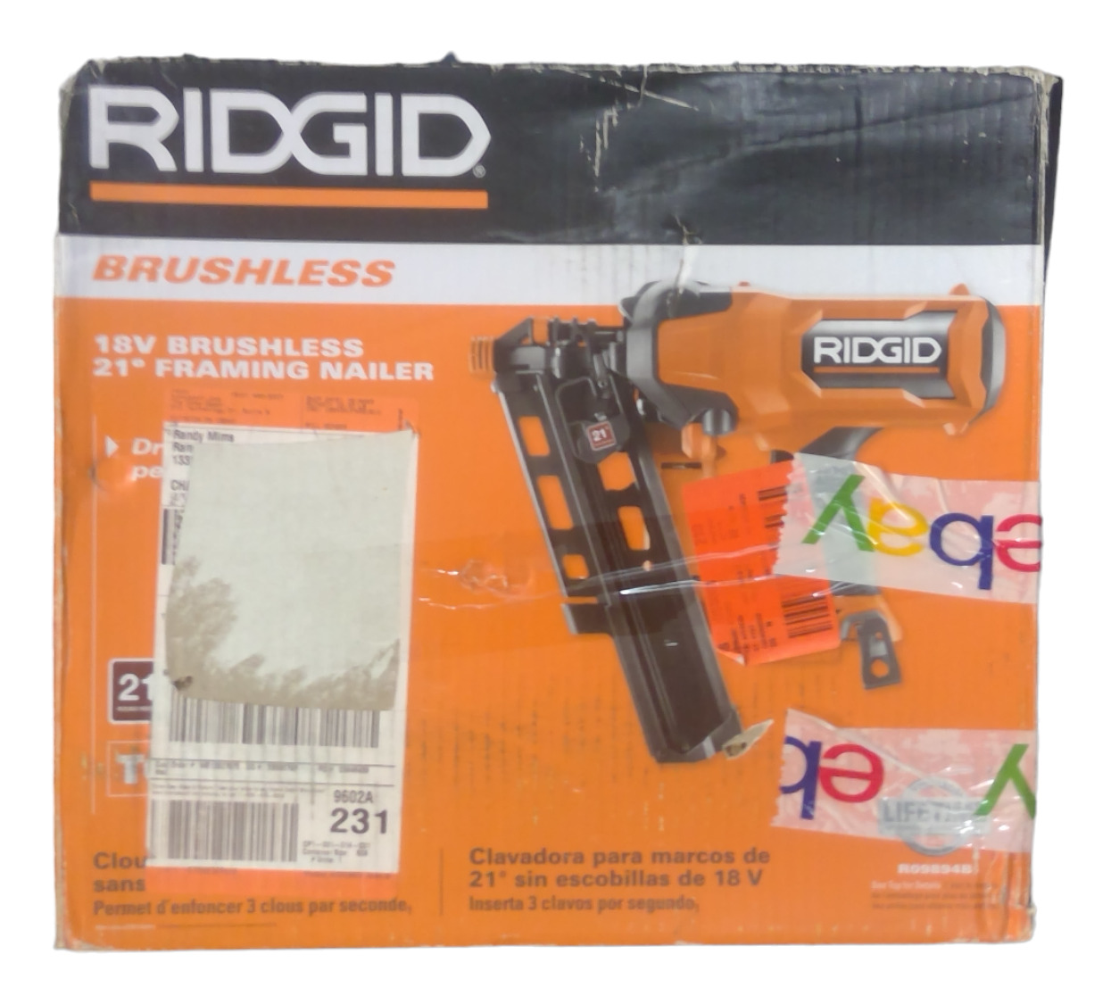 USED - RIDGID R09894B 18V Brushless 21° 3-1/2 in. Framing Nailer (Tool Only)