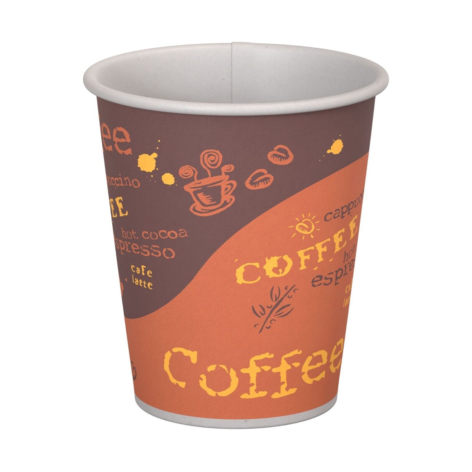 1000 Pack Coffee print Disposable Paper Hot Tea Coffee Cup Tall 8 oz.