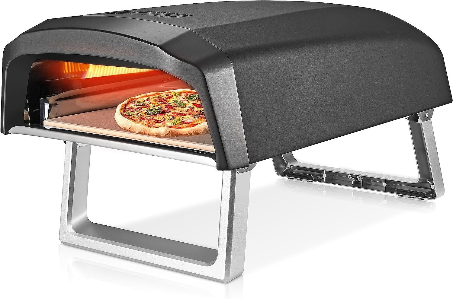 Commercial Chef Pizza Oven - Propane Gas Portable (L-Shaped Burner) - WITH STONE