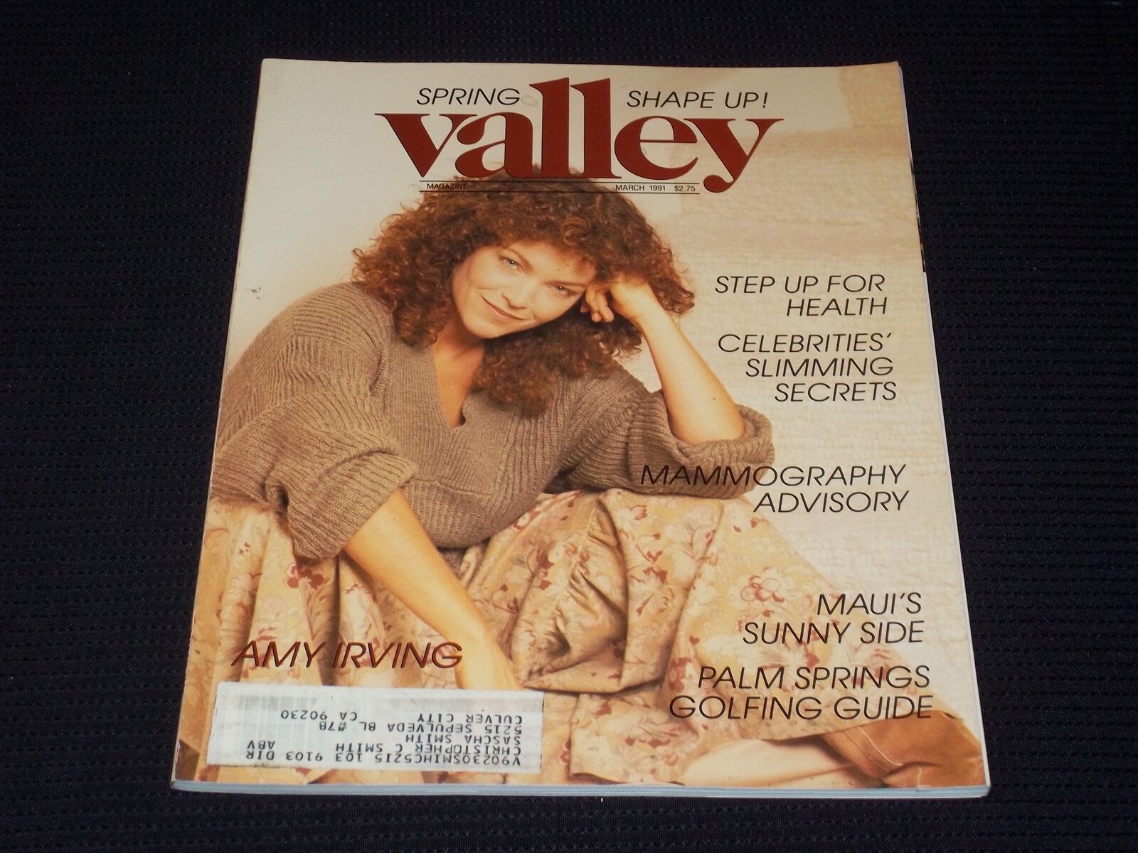 1991 MARCH VALLEY MAGAZINE - AMY IRVING FRONT COVER - L 17448