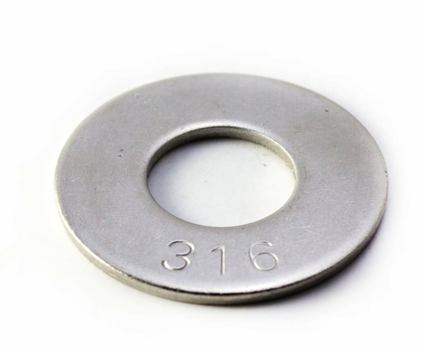 Flat Washer SAE 316 Stainless Steel, choose size (#10, 1/4, 5/16, 3/8, 1/2)