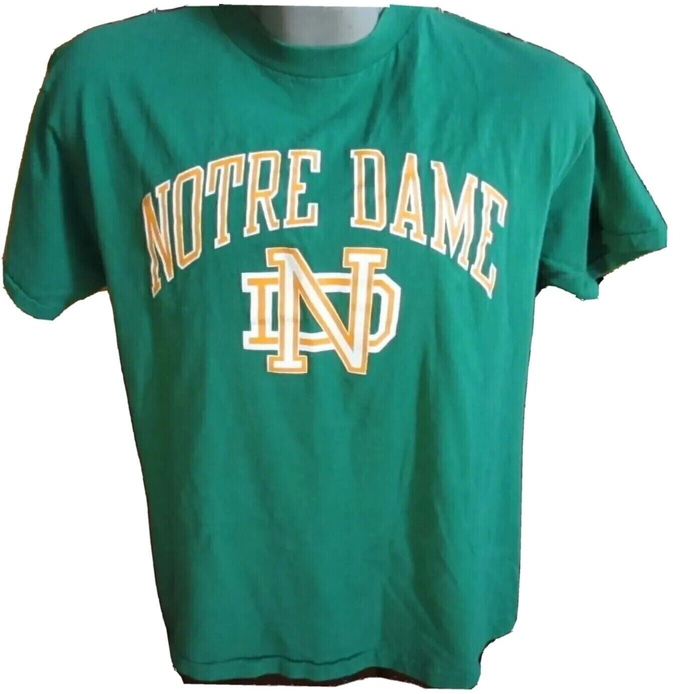 Vintage Single Stitch Large 80s Notre Dame College Champion T-Shirt USA Green