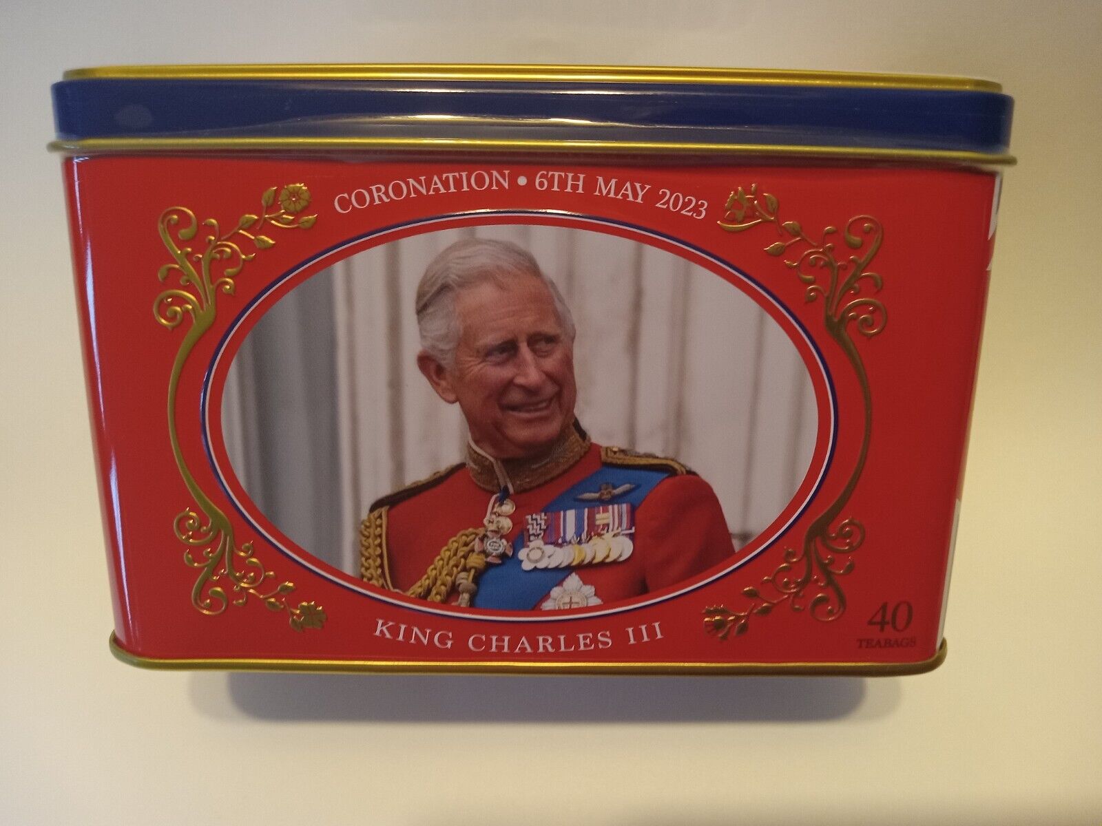 THE CORONATION OF HRH KING CHARLES III, 6TH MAY 2023 COLLEC. TEA TIN 40 SEALED 