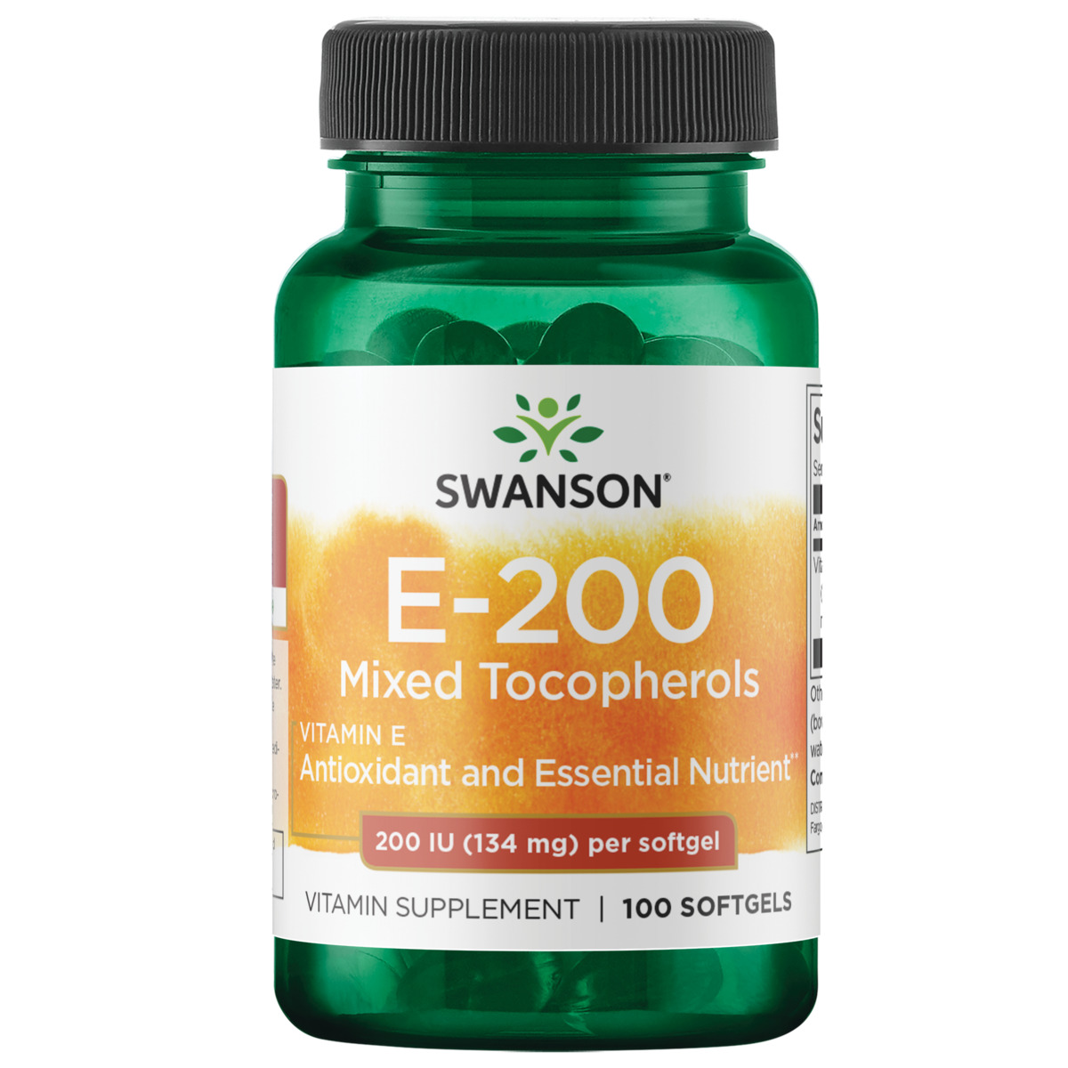 Swanson Vitamin E Mixed Tocopherols 200 Iu 100 Softgels