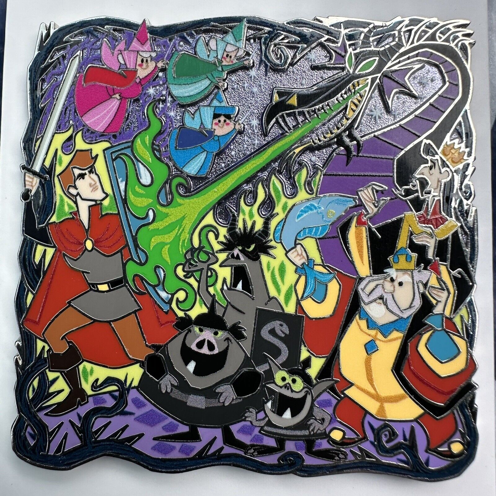 Sleeping Beauty Supporting Cast Maleficent Dragon Prince Phillip Disney Pin
