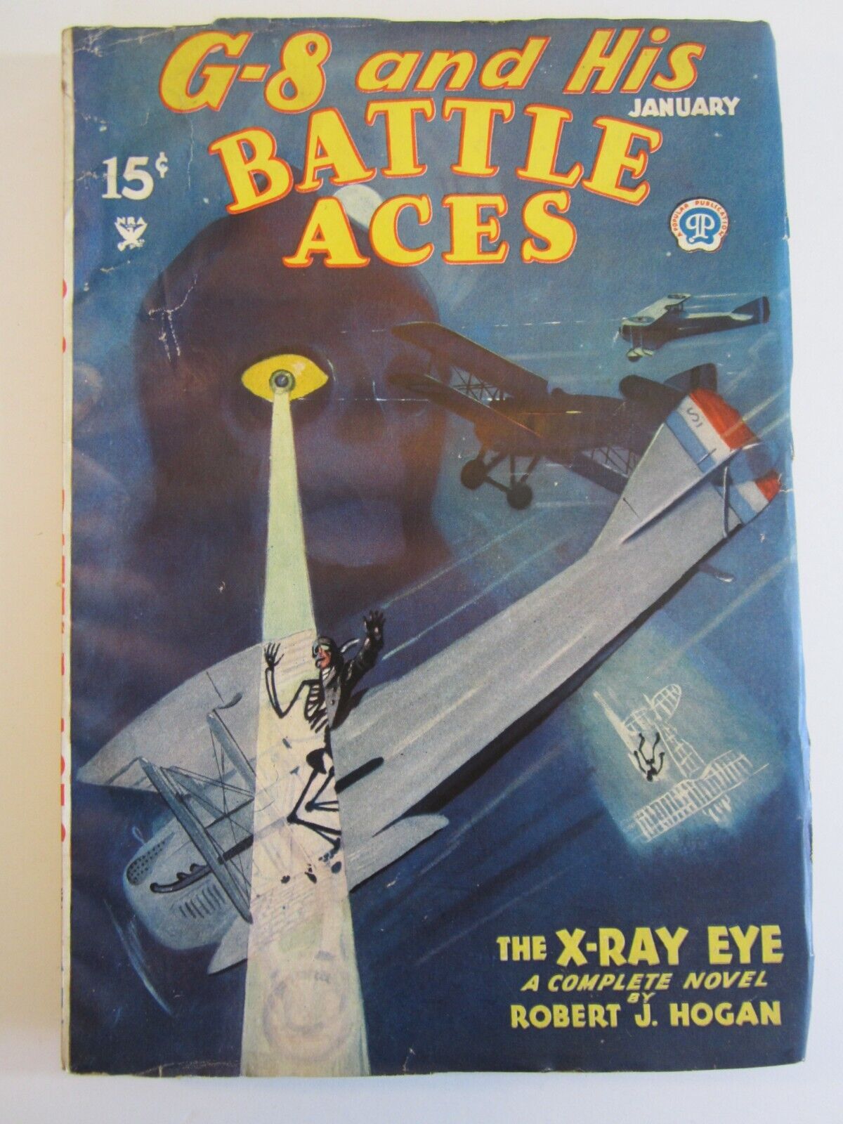 G-8 and His Battle Aces Jan. 1935 VG/FN Classic Blakeslee X-ray eye skull cover