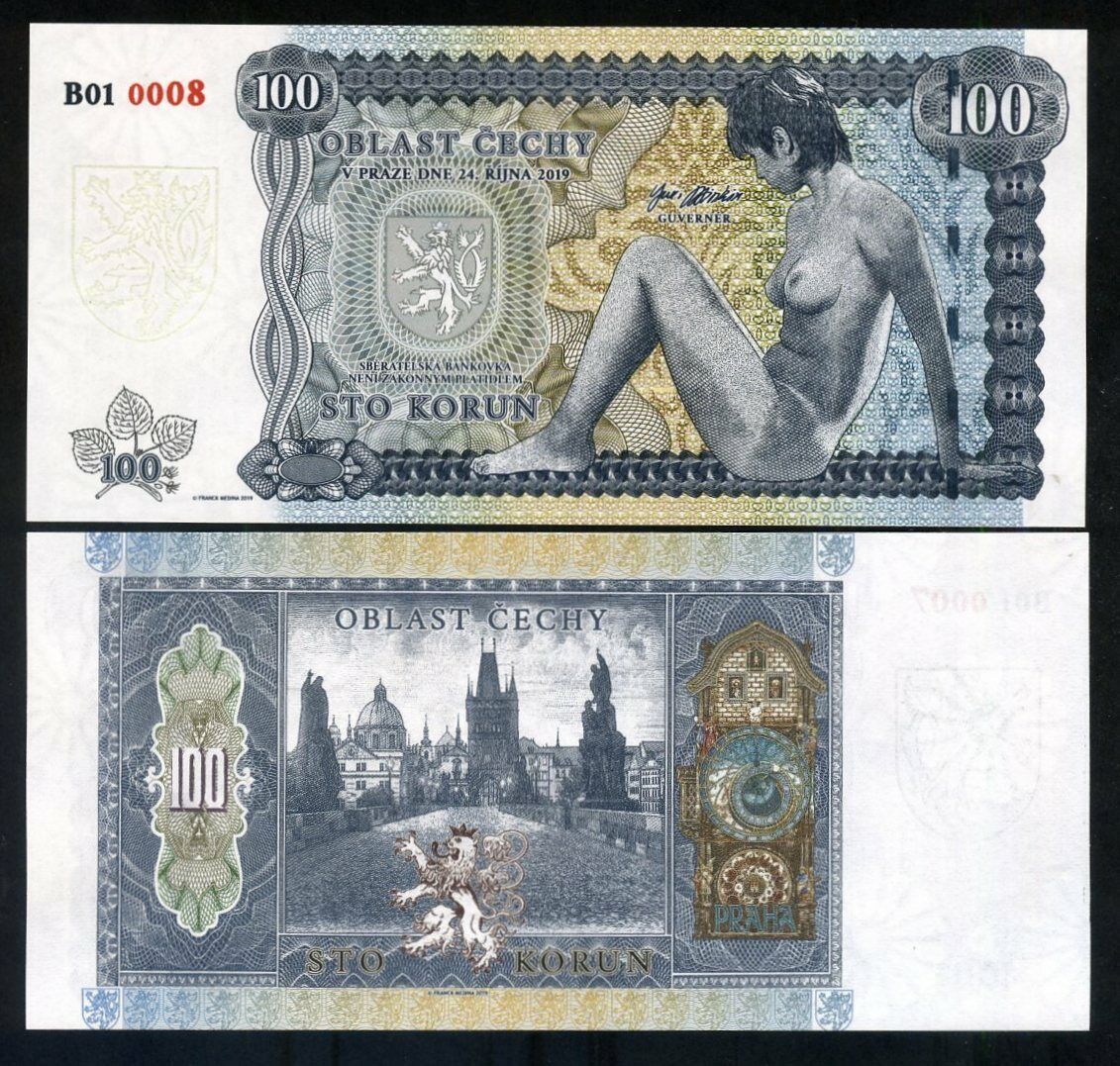 Bohemia, 100 Korun, Private Issue, 2019, Limited Issue of 1000 pcs Nude Allegory